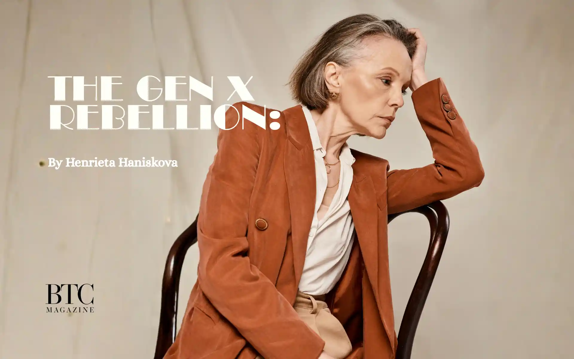 Gen X woman late 40s smiling sunlit peace