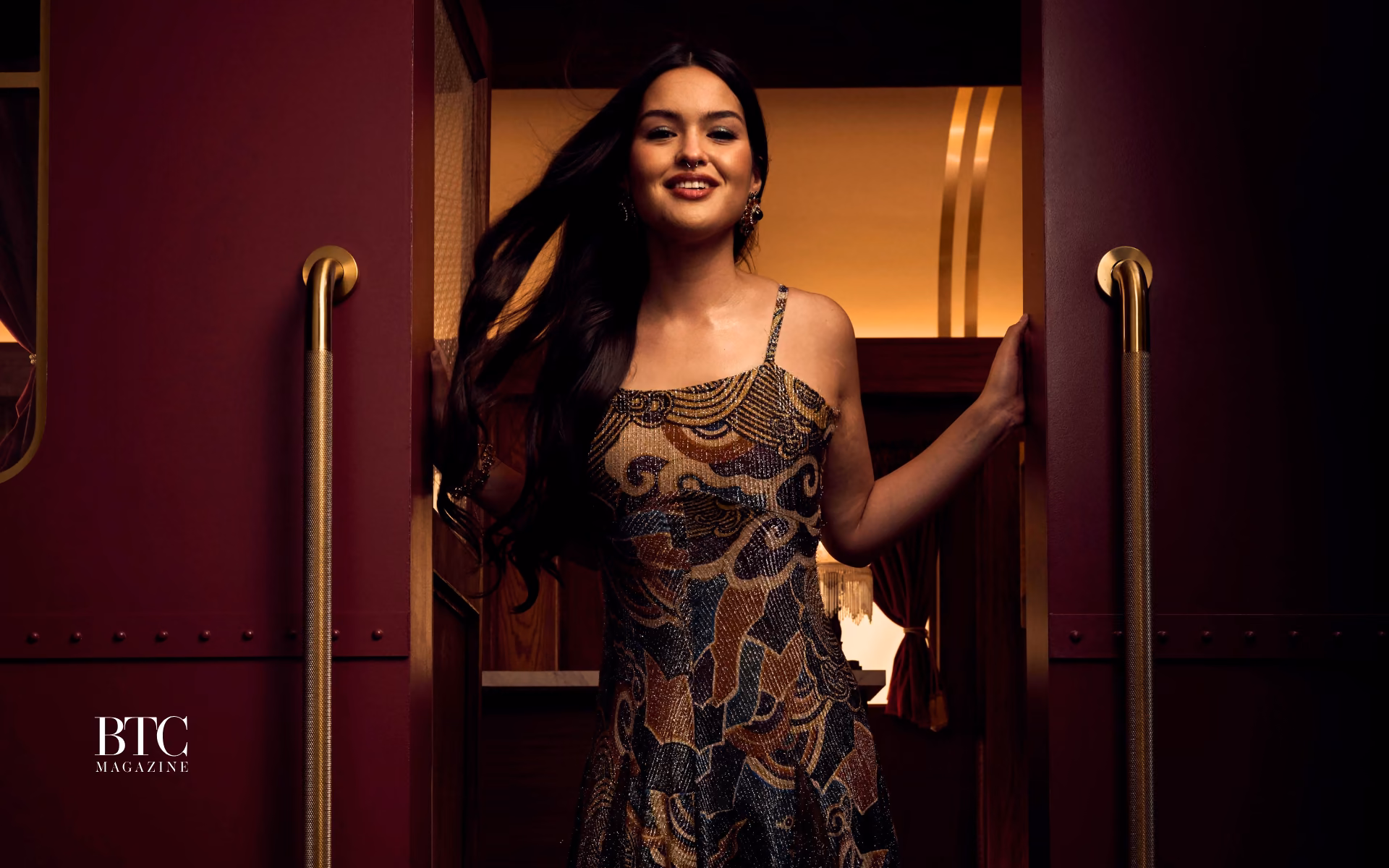 Anna Lambe smiling for magazine cover shoot