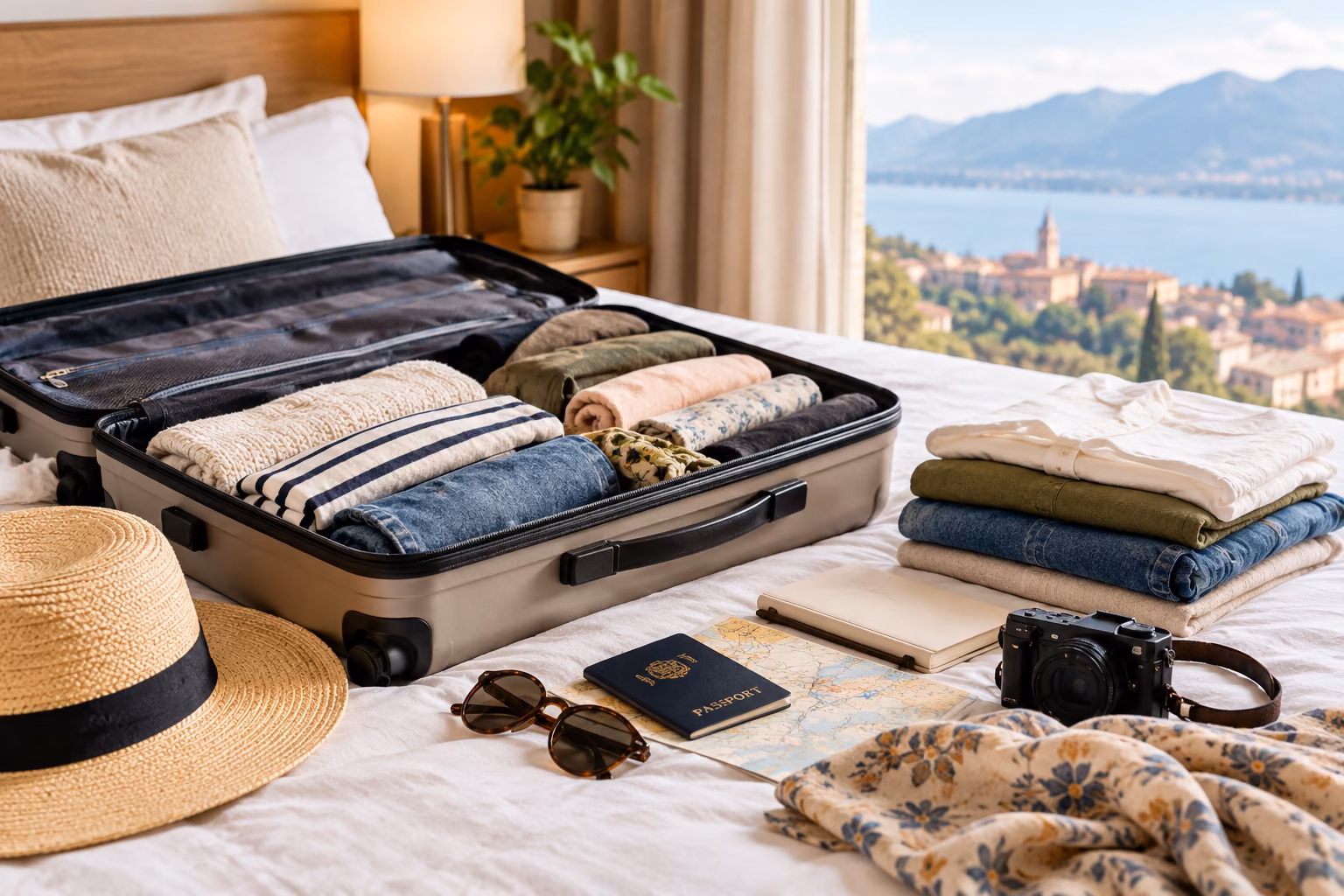 Scenic Travel Packing by the Window